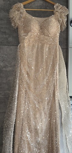 Abendkleid lang beige - abendkleid,